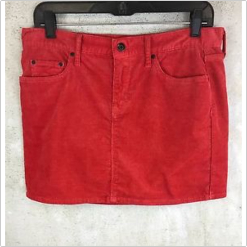 Gap 1969 Women's Skirt Size 4 27 Mini Red Corduroy